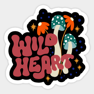 Wild Heart Retro 70s Doodle Sticker